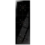 Dotykowy panel szklany, potrójny, 12 pól dotykowych, czarny