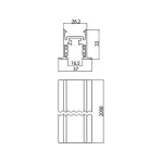 9500-2/B-ST8-E 80 szt. Szynoprzewód do wbudowania 2m czarny 48V RECESSED MULTISYSTEM EVO A.A.G. Stucchi
