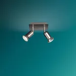 CARREA plate/spiral nickel 2x50W 230V Oświetlenie punktowe
