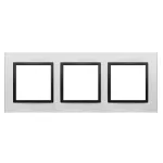 SIMON 54 NATURE WMDZ-0130xS-082 Ramka 3-krotna Nature-Metal, INOX NERO, IP20/IP44. (IP44-należy zastosować zestaw uszczelek DUN3)
