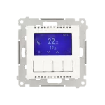 Simon 54 WMDR-17xxx1-011 Termostat programowalny z wyświetlaczem z wew/zewn czujnikiem temperatury, bez sondy (moduł) 16(2) A, 230V~; biały