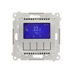 Simon 54 WMDR-17xxx1-043 Termostat programowalny z wyświetlaczem z wew/zewn czujnikiem temperatury, bez sondy (moduł) 16(2) A, 230V~; srebrny mat