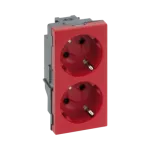 SIMON CONNECT TSC-50000472-037 Gniazdo podwójne S500 Schuko 2x230V~ 16A; bez sygnalizacji; śrubowe; czerwony