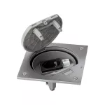 SIMON CONNECT TSC-KSE15U-23-72 Wkład z pokrywą, z gn. schuko + RJ45 kat.5e; stal nierdz.