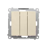 SIMON 55 WMDL-031xx5-144 Przycisk potrójny z podświetleniem LED (moduł) 10 AX, 250 V~, szybkozłącza; Szampański mat