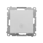 SIMON 55 WMDL-0P15xx-143 Przycisk pojedynczy zwierny z podświetleniem LED (moduł) 10 AX, 250 V~, szybkozłącza; Aluminium mat