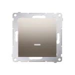 SIMON 54 WMDL-011x2x-044 Łącznik jednobiegunowy z podświetleniem LED (moduł) 16AX, 250V~, zaciski śrubowe; złoty mat