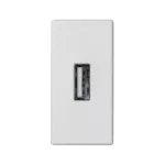 SIMON CONNECT TSC-K128B-9 Płytka K45/2 złącza USB typ A żeńskie 22,5x45mm + gniazdo; zaciski śrubowe; czysta biel