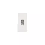SIMON CONNECT TSC-K128B-9 Płytka K45/2 złącza USB typ A żeńskie 22,5x45mm + gniazdo; zaciski śrubowe; czysta biel