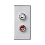 SIMON CONNECT TSC-K101B-8 Płytka K45/2 złącz 2x RCA (CINCH) 22,5x45mm + wkłady; zaciski śrubowe; aluminium