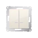 SIMON 54 WMDL-551x2x-041 Łącznik świecznikowy z podświetleniem LED i do wersji IP44 (moduł) 16AX, 250V~, zaciski śrubowe; kremowy Posiada wkładkę DU1W