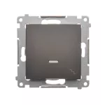 SIMON 54 WMDL-061x2x-046 Łącznik schodowy z podświetleniem LED (moduł) 16AX, 250V~, zaciski śrubowe; brąz mat
