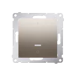 SIMON 54 WMDL-021xxx-044 Łącznik dwubiegunowy z podświetleniem LED (moduł) 10AX, 250V~, szybkozłącza; złoty mat