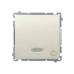 SIMON BASIC WMUL-081x3x-9011 Przycisk światło z podświetleniem LED na 24V (moduł) 10AX, 24V~, szybkozłącza; beż