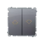 SIMON BASIC WMUL-040xxx-4011 Przycisk roletowy (moduł) 10AX, 250V~, zaciski śrubowe; srebrny mat