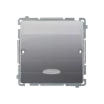 SIMON BASIC Łącznik hotelowy podwójny z podświetleniem, Imax 2×10 (2) A; stal inox