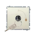 SIMON BASIC WMUL-0K01Px-9011 Łącznik chwilowy jednobiegunowy z kluczem, 2 pozycyjny, „0-I” styk N/O. Możliwość wyjęcia klucza tylko w pozycji 0; beż