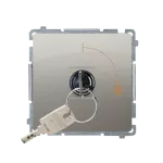 SIMON BASIC WMUL-0K01xx-H011 Łącznik jednobiegunowy z kluczem, 2 pozycyjny, „0-I” styk N/O. Możliwość wyjęcia klucza w każdej pozycji; satynowy