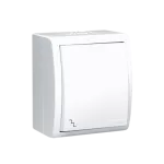 SIMON AQUARIUS WMQL-361xxx-1011 Łącznik schodowy bryzgoszczelny IP54 z podświetleniem, 10AX, 250V~, zaciski śrubowe; biały