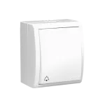 SIMON AQUARIUS WMQL-391xxx-1011 Przycisk dzwonek bryzgoszczelny IP54 z podświetleniem, 10AX, 250V~, zaciski śrubowe; biały