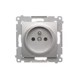 SIMON 54 WMDW-00111x-043 Gniazdo wtyczkowe z uziemieniem i przesłonami (moduł) 16A, 250V~, zaciski śrubowe; srebrny mat