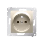 SIMON 54 WMDW-0011Sx-044 Gniazdo wtyczkowe z uziemieniem i przesłonami (moduł) 16A, 250V~, szybkozłącza; złoty mat