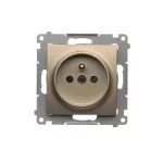 SIMON 54 WMDW-0011Sx-044 Gniazdo wtyczkowe z uziemieniem i przesłonami (moduł) 16A, 250V~, szybkozłącza; złoty mat