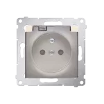 SIMON 54 WMDW-53111x-044 Gniazdo wtyczkowe do wersji IP44 Z USZCZELKĄ (moduł) 16A, 250V~, zaciski śrubowe, klapka transparentna; złoty mat Uszczelka do ramek S54 PREMIUM