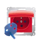 WMDW-51111x-022 Gniazdo DATA do wer. IP44 z kluczem uprawn. (moduł) 16A, 250V~, zaciski śrubowe, napis DATA na klapce; czerwone Wymagana uszczelka ramki