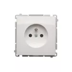 SIMON BASIC WMUW-00110x-1021 Gniazdo wtyczkowe z uziemieniem (moduł) 16A, 250V~, zaciski śrubowe; biały