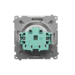 SIMON BASIC WMUW-00111x-J021 Gniazdo wtyczkowe z uziemieniem (moduł), z przesłonami torów prądowych, 16A, 250V~, zaciski śrubowe; stal inox