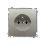 SIMON BASIC WMUW-00111x-H021 Gniazdo wtyczkowe z uziemieniem (moduł), z przesłonami torów prądowych, 16A, 250V~, zaciski śrubowe; satynowy