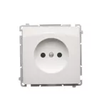SIMON BASIC WMUW-00100x-1021 Gniazdo wtyczkowe bez uziemienia (moduł) 16A, 250V~, zaciski śrubowe; biały