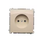 SIMON BASIC WMUW-00101x-9021 Gniazdo wtyczkowe bez uziemienia (moduł), z przesłonami torów prądowych 16A, 250V~, zaciski śrubowe; beż