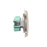 SIMON BASIC WMUW-00101x-9021 Gniazdo wtyczkowe bez uziemienia (moduł), z przesłonami torów prądowych 16A, 250V~, zaciski śrubowe; beż