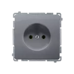 SIMON BASIC WMUW-00101x-4021 Gniazdo wtyczkowe bez uziemienia (moduł), z przesłonami torów prądowych 16A, 250V~, zaciski śrubowe; srebrny mat