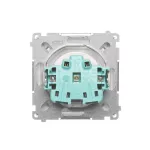 SIMON BASIC WMUW-50111x-1021 Gniazdo wtyczkowe z uziemieniem (moduł), z przesłonami torów prądowych, bryzgoszczelne IP44, 16A, 250V~, zaciski śrubowe; biały