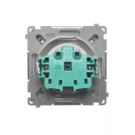 SIMON BASIC WMUW-53110x-H021 Gniazdo wtyczkowe z uziemieniem, bryzgoszczelne IP44 (moduł) 16A, 250V~, zaciski śrubowe. Klapka transparentna; satynowy