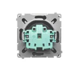 SIMON BASIC WMUW-53110x-5021 Gniazdo wtyczkowe z uziemieniem, bryzgoszczelne IP44 (moduł) 16A, 250V~, zaciski śrubowe. Klapka transparentna; czekoladowy