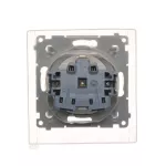 SIMON 54 WMDW-521111-011 Gniazdo Schuko do wersji IP44 z przesłonami z uszczelką ramki (moduł) 16A, 250V~, zaciski śrubowe, klapka transparentna; biały