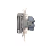 SIMON 54 WMDW-521111-043 Gniazdo Schuko do wersji IP44 z przesłonami z uszczelką ramki (moduł) 16A, 250V~, zaciski śrubowe, klapka transparentna; srebrny mat