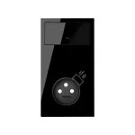 SIMON 100 W100-10020232x-138 Panel 2-krotny pion: klawisz + gniazdo z zintegrowaną ładowarką USB; czarny