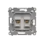SIMON 54 WMDG-010002-043 Gniazdo głośnikowe pojedyncze (moduł). Przekrój przewodów dla wyjścia do 6 mm2; srebrny mat