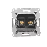 SIMON 54 WMDG-010002-049 Gniazdo głośnikowe pojedyncze (moduł). Przekrój przewodów dla wyjścia do 6 mm2; czarny mat