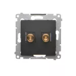 SIMON 54 WMDG-010002-049 Gniazdo głośnikowe pojedyncze (moduł). Przekrój przewodów dla wyjścia do 6 mm2; czarny mat