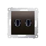 SIMON 54 WMDH-0XXXX2-046 Gniazdo HDMI podwójne (moduł); brąz mat