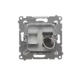 SIMON 54 WMDK-0610xx-043 Gniazdo komputerowe pojedyncze RJ45 kategoria 6 z przesłoną przeciwkurzową (moduł); srebrny mat