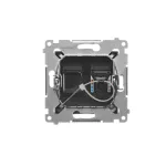 SIMON 54 WMDK-0610xx-049 Gniazdo komputerowe pojedyncze RJ45 kategoria 6 z przesłoną przeciwkurzową (moduł); czarny mat