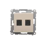 SIMON 54 WMDK-0620xx-041 Gniazdo komputerowe podwójne RJ45 kategoria 6, z przesłoną przeciwkurzową (moduł); kremowy