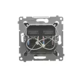 SIMON 54 WMDK-0620xx-048 Gniazdo komputerowe podwójne RJ45 kategoria 6, z przesłoną przeciwkurzową (moduł); antracyt